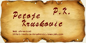 Petoje Krušković vizit kartica